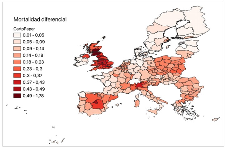 El impacto desigual de la mortalidad de la COVID-19 a escala regional