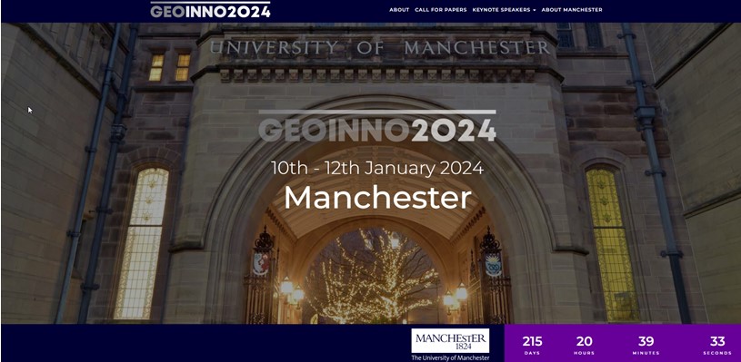 Two weeks to go! Call for Papers for 7th Geography of Innovation Conference (GEOINNO2024), 10-12 January 2024, Manchester, England