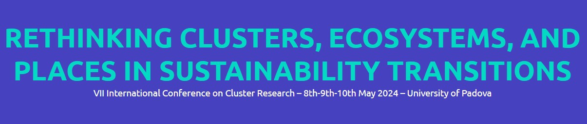 Rethinking Clusters 2024: 7th International Conference on RETHINKING CLUSTERS: «Rethinking clusters, ecosystems, and places in sustainability transitions” – Padova