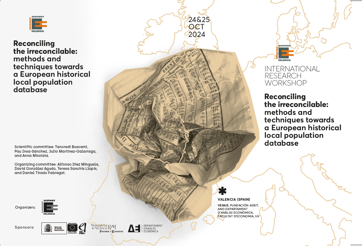 Reconciling the irreconcilable: methods and techniques towards a European historical local population database October 24-25, 2024 University of València (Spain)