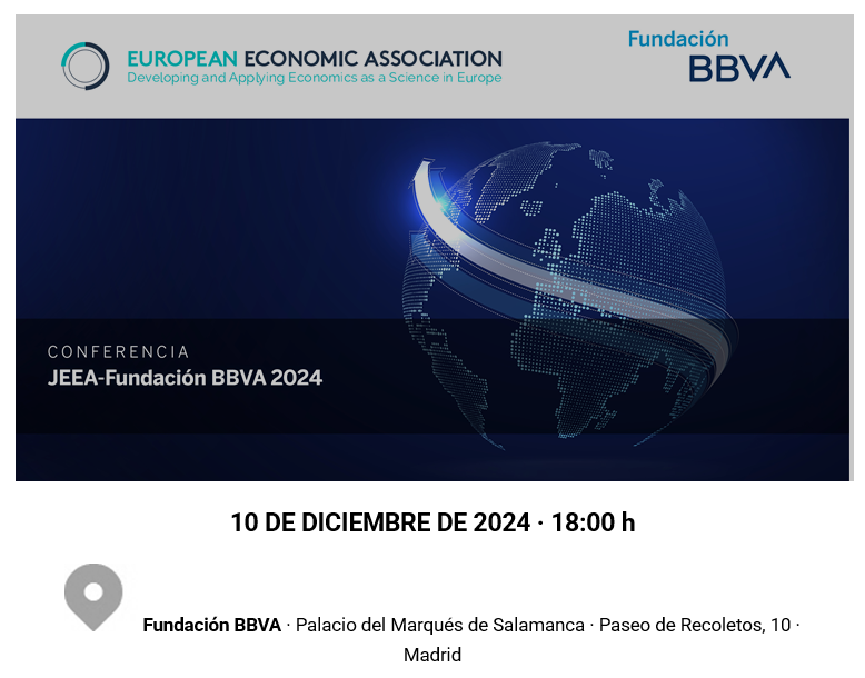 Fundación BBVA. Conferencia JEEA-Fundación BBVA 2024: Los mares inexplorados del comercio internacional. 10 de diciembre, 18:00 h