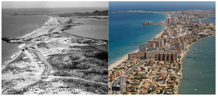 La Manga del Mar Menor (Murcia, España), la radical transformación urbano-turística de un espacio litoral