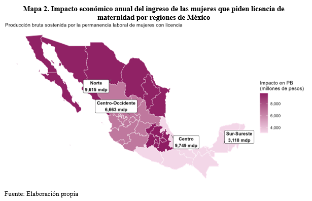El costo de la ausencia: ¿Qué pasa con la economía si las mujeres dejan el mercado laboral tras la maternidad? Un análisis para cuatro regiones de México